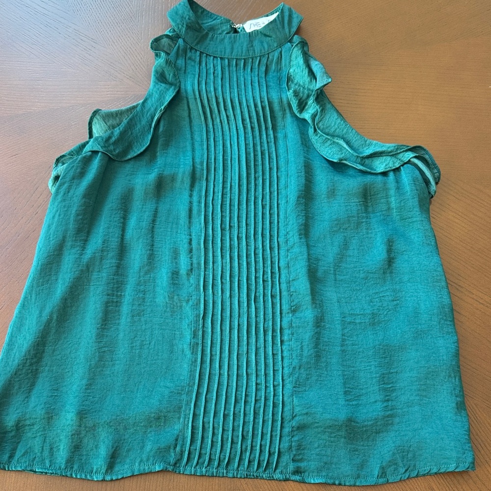 She + Sky Green Halter Blouse